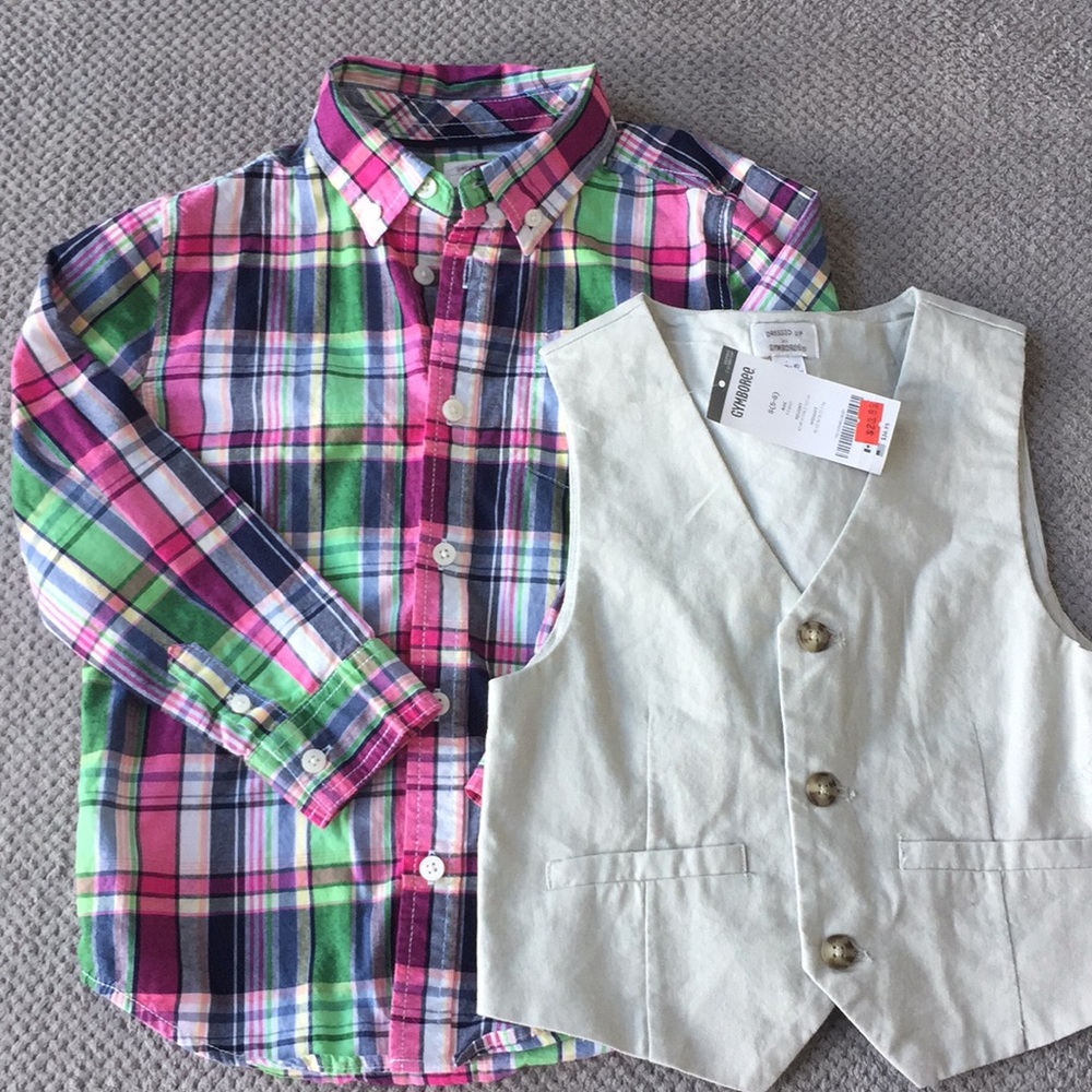 Button down shirt and vest